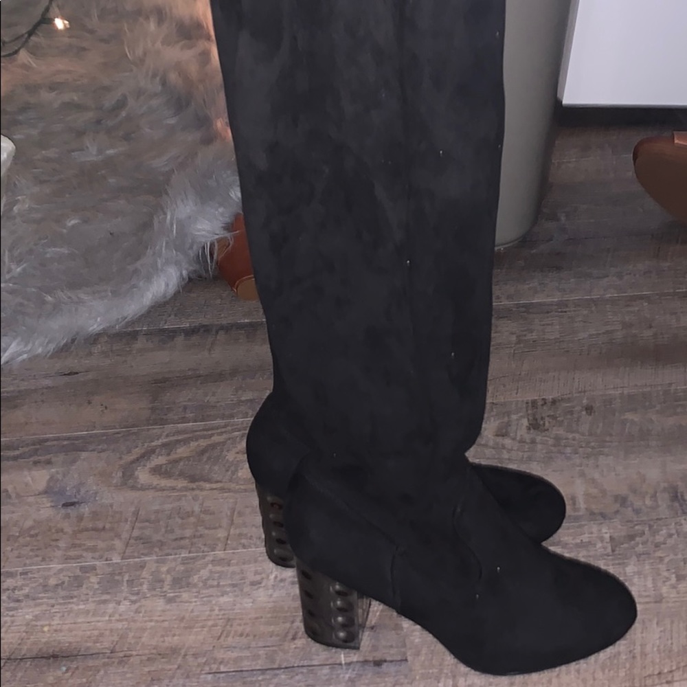 Black Thigh High Boots